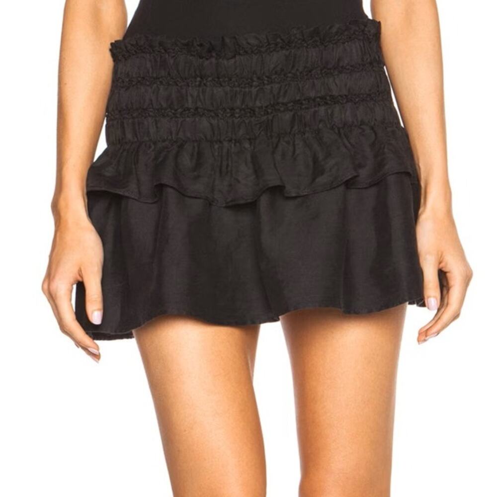 Isabel Marant Etoile Crista Linen-Blend Black Mini Skirt size 40